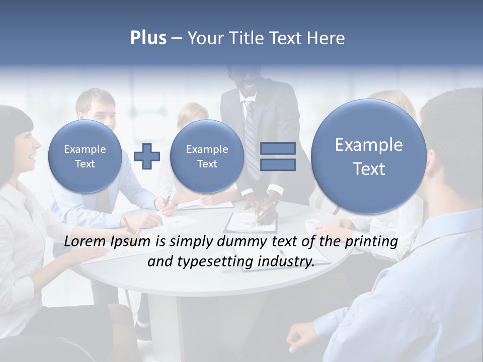 A Group Of Business People Sitting Around A Table PowerPoint Template