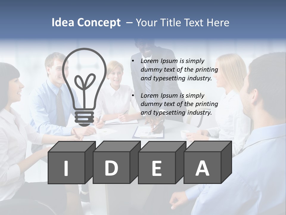 A Group Of Business People Sitting Around A Table PowerPoint Template