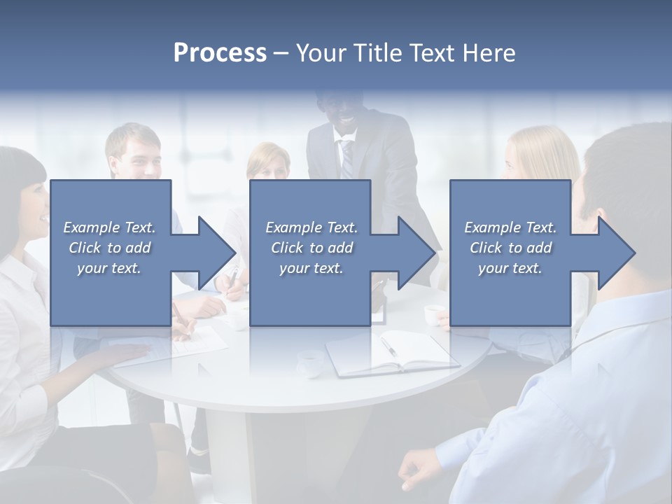 A Group Of Business People Sitting Around A Table PowerPoint Template