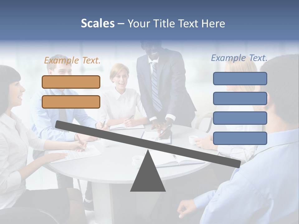 A Group Of Business People Sitting Around A Table PowerPoint Template
