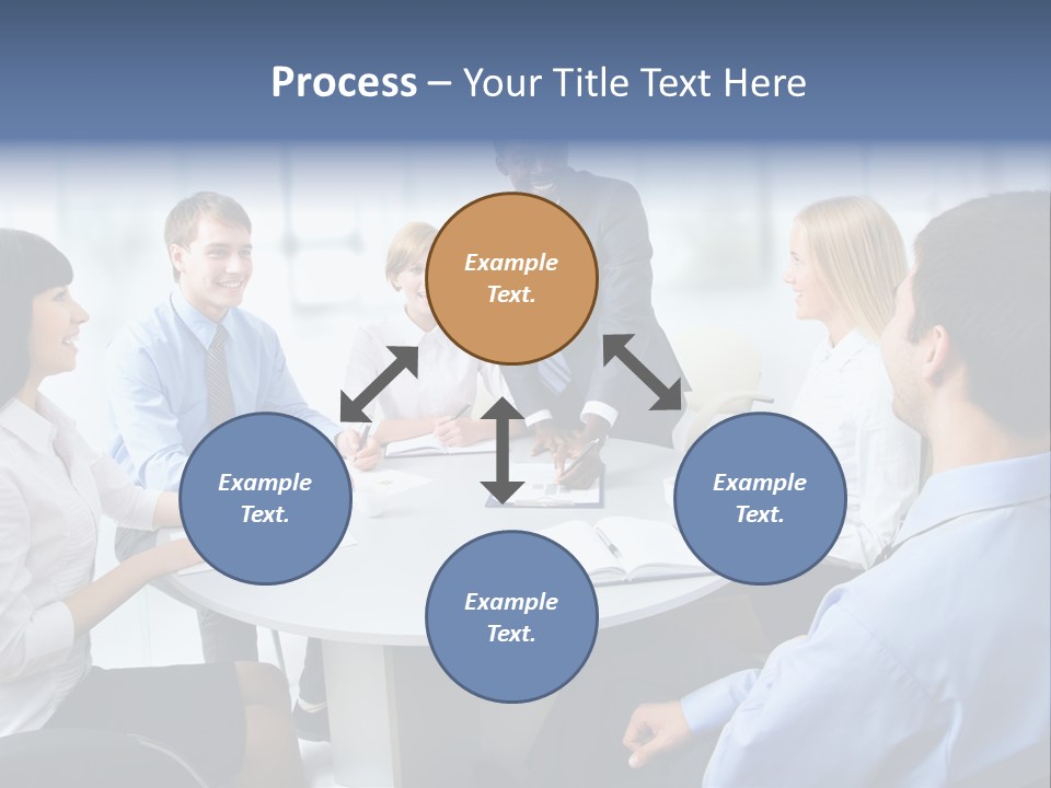 A Group Of Business People Sitting Around A Table PowerPoint Template