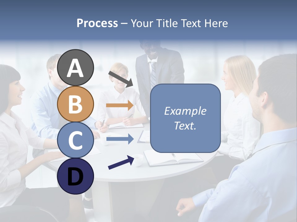 A Group Of Business People Sitting Around A Table PowerPoint Template