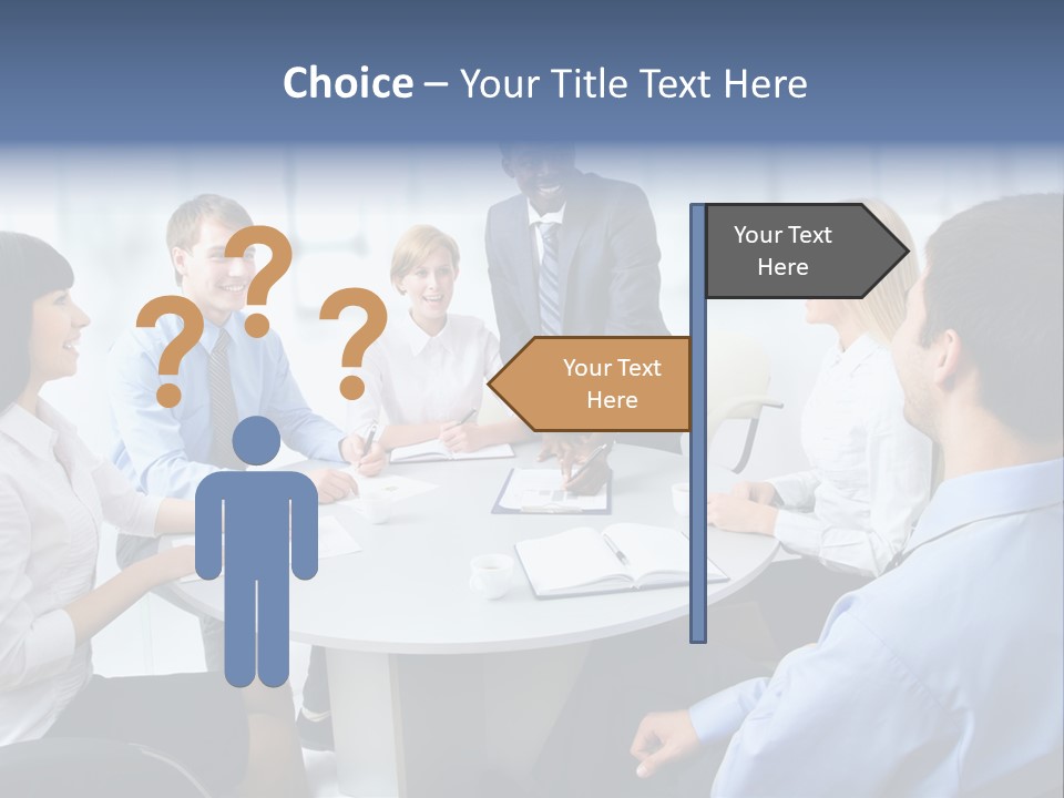 A Group Of Business People Sitting Around A Table PowerPoint Template