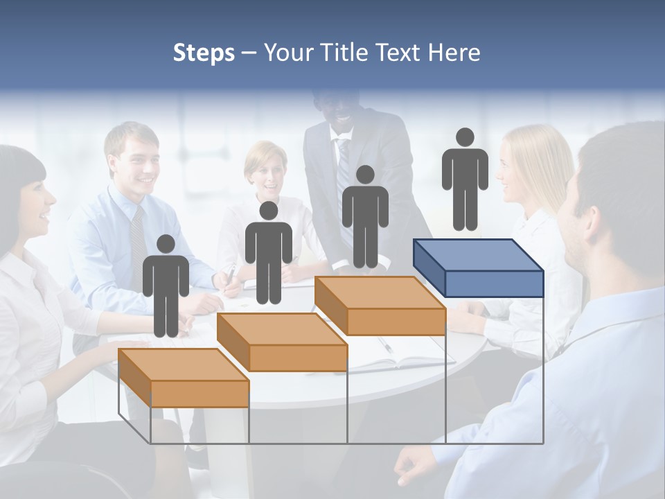 A Group Of Business People Sitting Around A Table PowerPoint Template