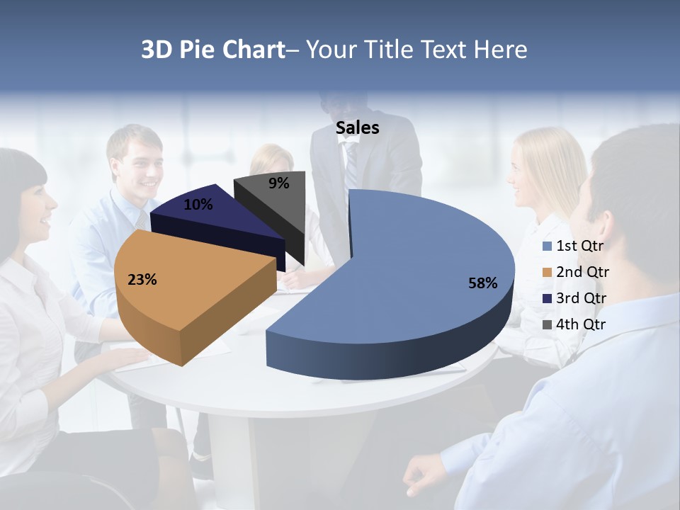 A Group Of Business People Sitting Around A Table PowerPoint Template