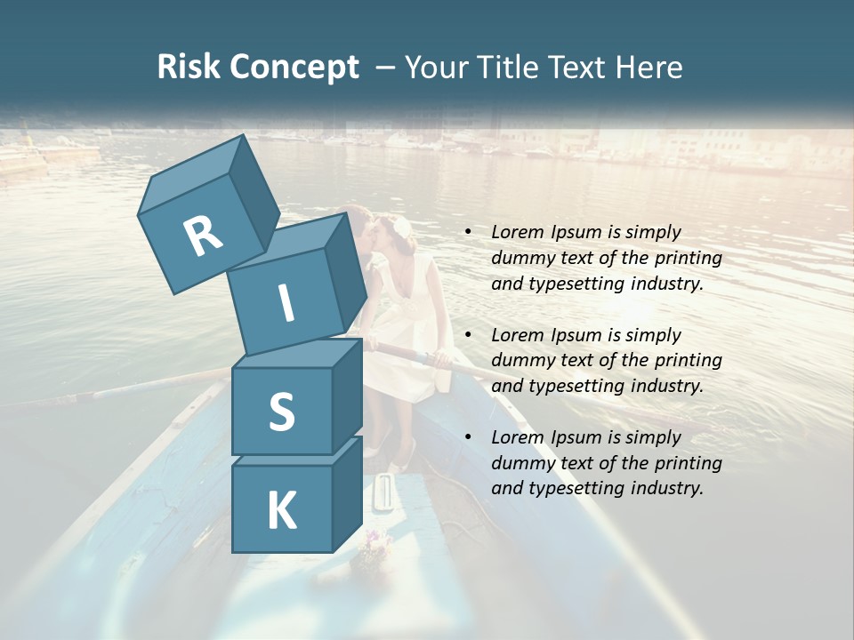 A Man And Woman Kissing On A Boat In The Water PowerPoint Template