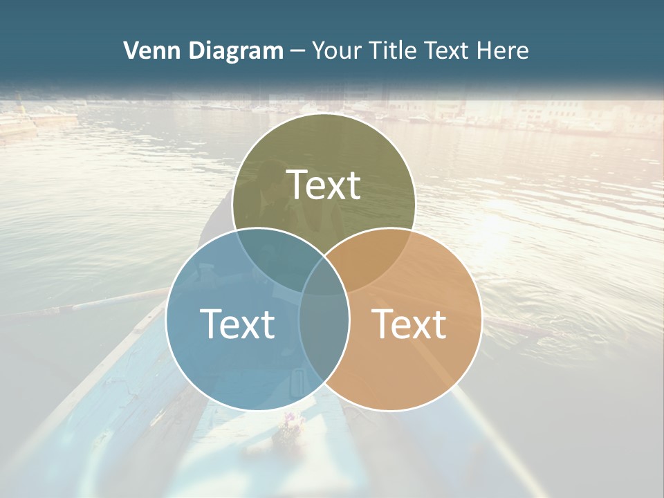 A Man And Woman Kissing On A Boat In The Water PowerPoint Template