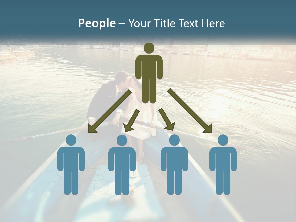 A Man And Woman Kissing On A Boat In The Water PowerPoint Template