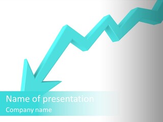 A Blue Arrow Pointing Upward On A White Background PowerPoint Template