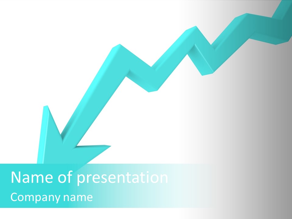 A Blue Arrow Pointing Upward On A White Background PowerPoint Template