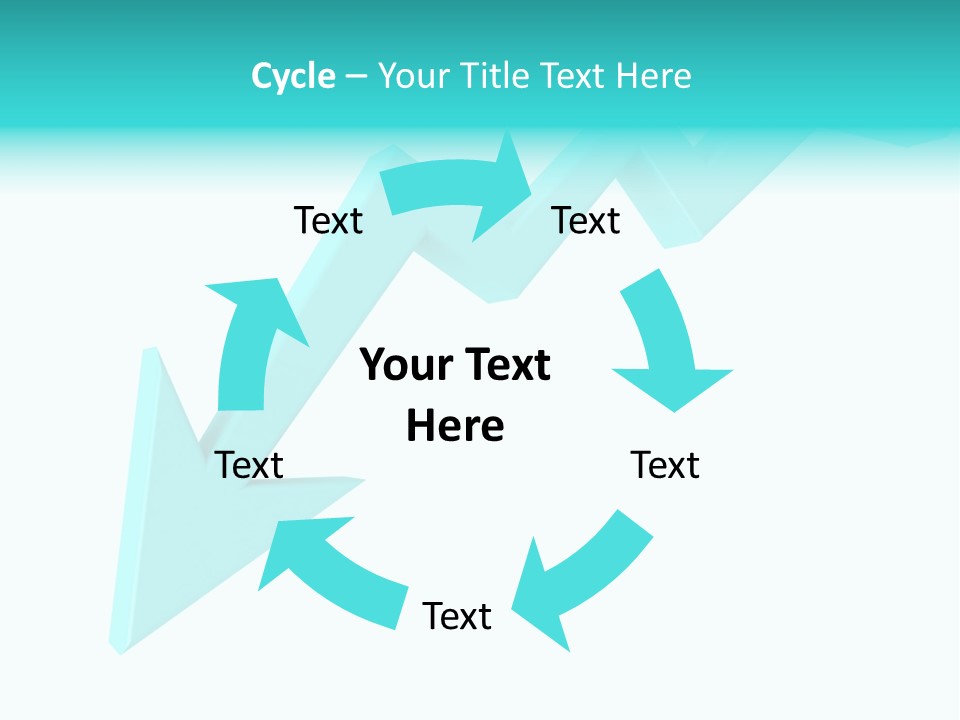 A Blue Arrow Pointing Upward On A White Background PowerPoint Template