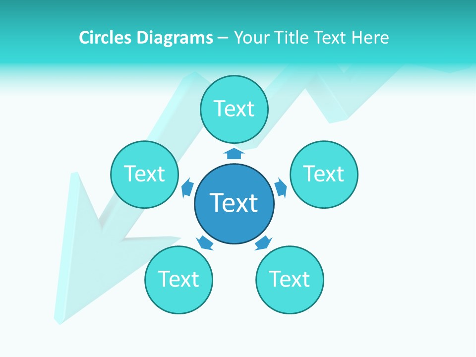 A Blue Arrow Pointing Upward On A White Background PowerPoint Template