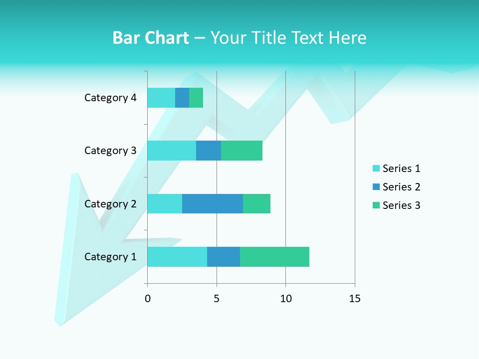 A Blue Arrow Pointing Upward On A White Background PowerPoint Template