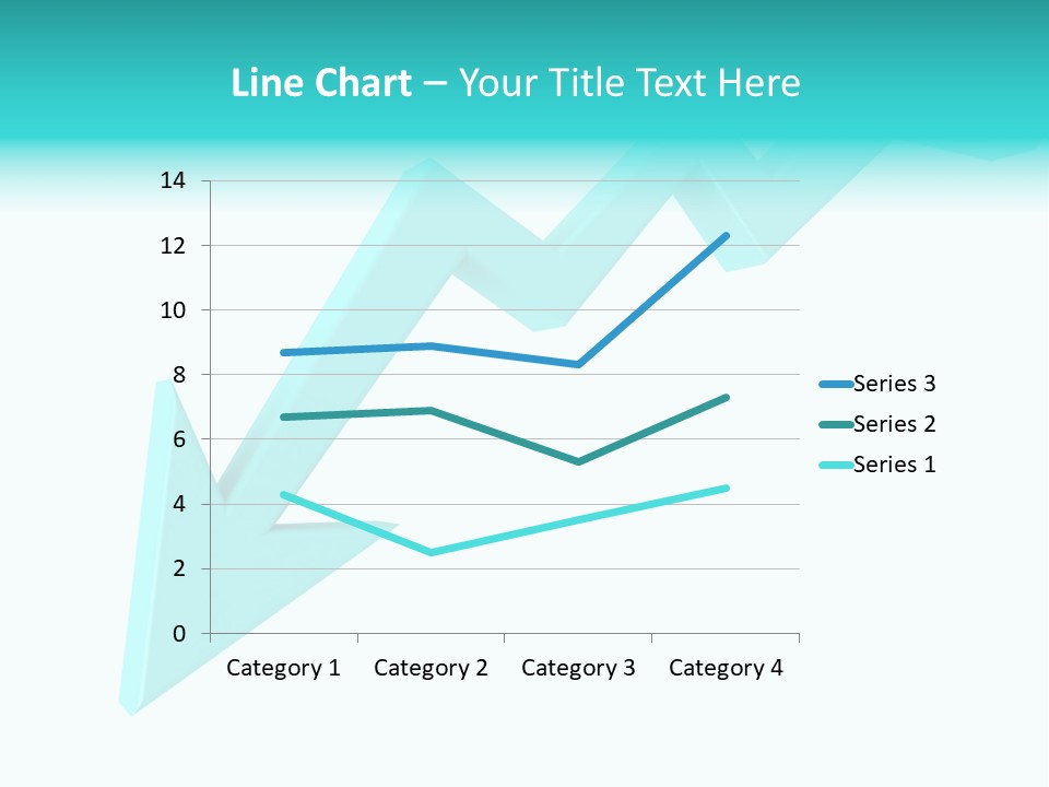 A Blue Arrow Pointing Upward On A White Background PowerPoint Template