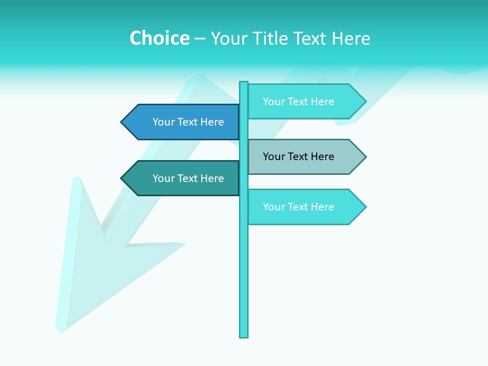 A Blue Arrow Pointing Upward On A White Background PowerPoint Template