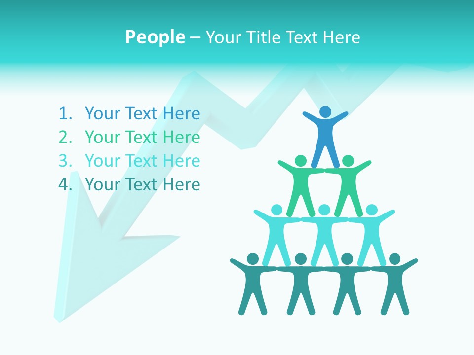 A Blue Arrow Pointing Upward On A White Background PowerPoint Template