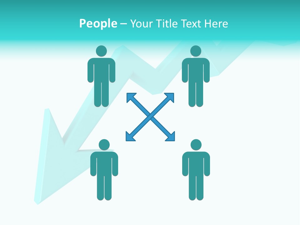 A Blue Arrow Pointing Upward On A White Background PowerPoint Template