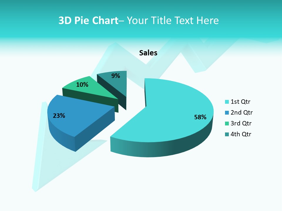A Blue Arrow Pointing Upward On A White Background PowerPoint Template
