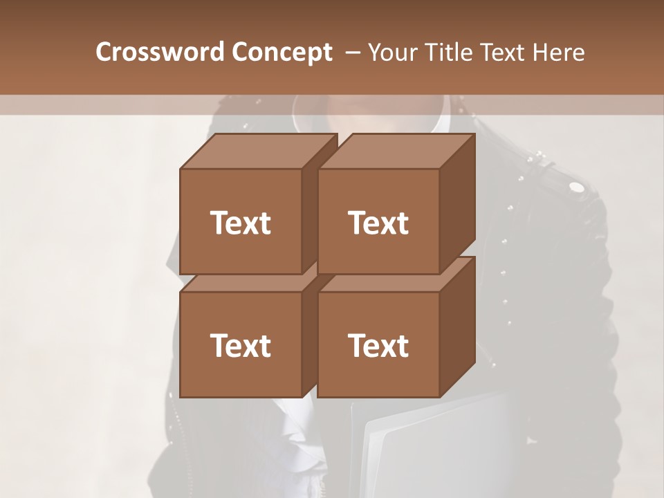 A Woman Is Holding A Folder And Smiling PowerPoint Template