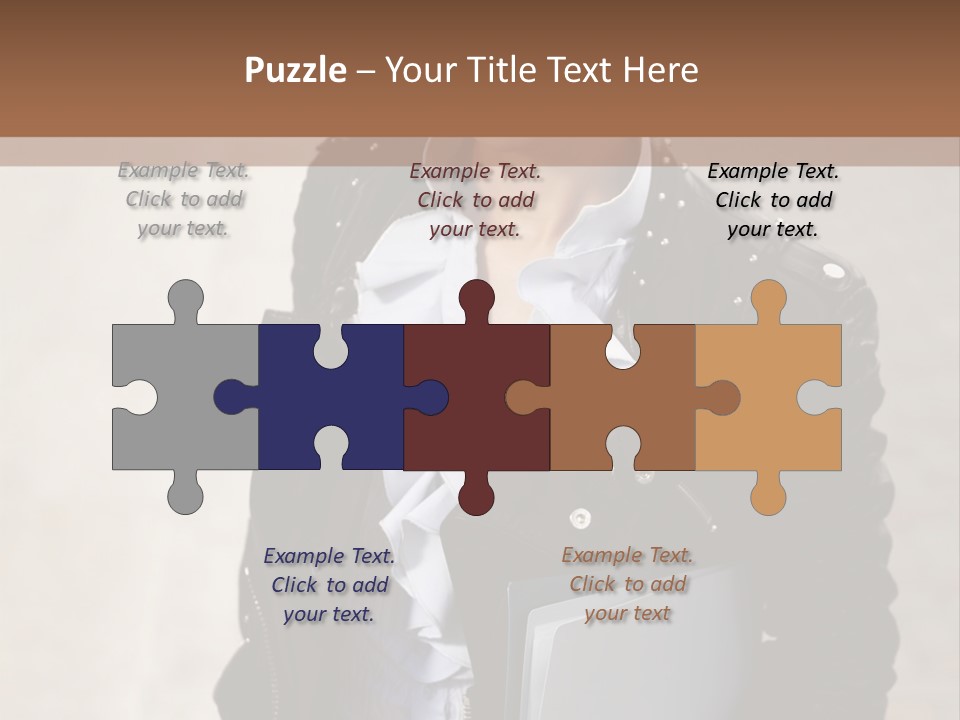 A Woman Is Holding A Folder And Smiling PowerPoint Template