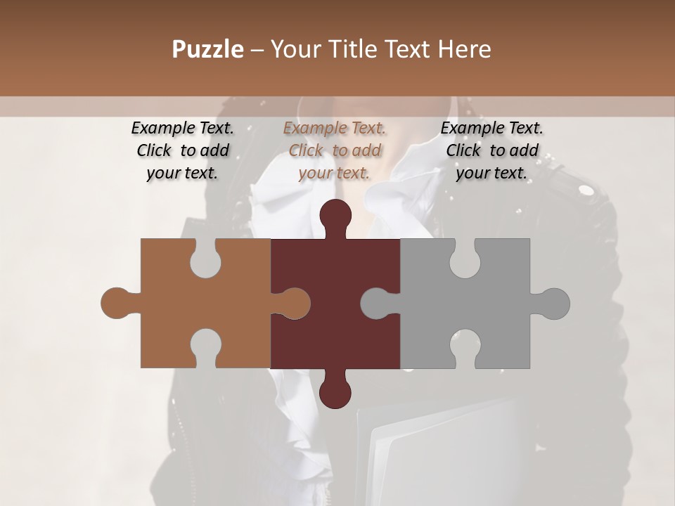 A Woman Is Holding A Folder And Smiling PowerPoint Template