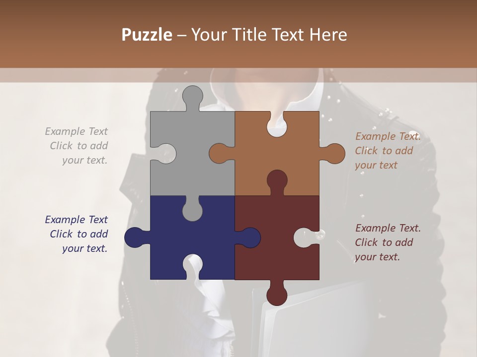 A Woman Is Holding A Folder And Smiling PowerPoint Template