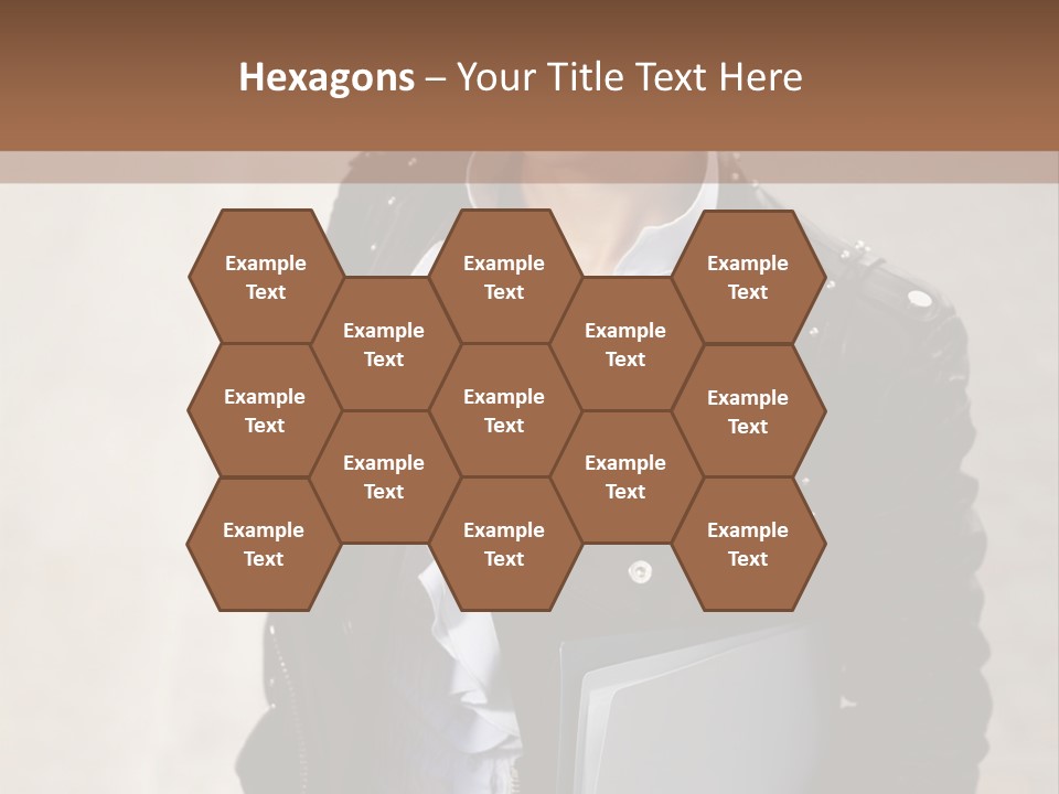 A Woman Is Holding A Folder And Smiling PowerPoint Template