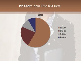 A Woman Is Holding A Folder And Smiling PowerPoint Template