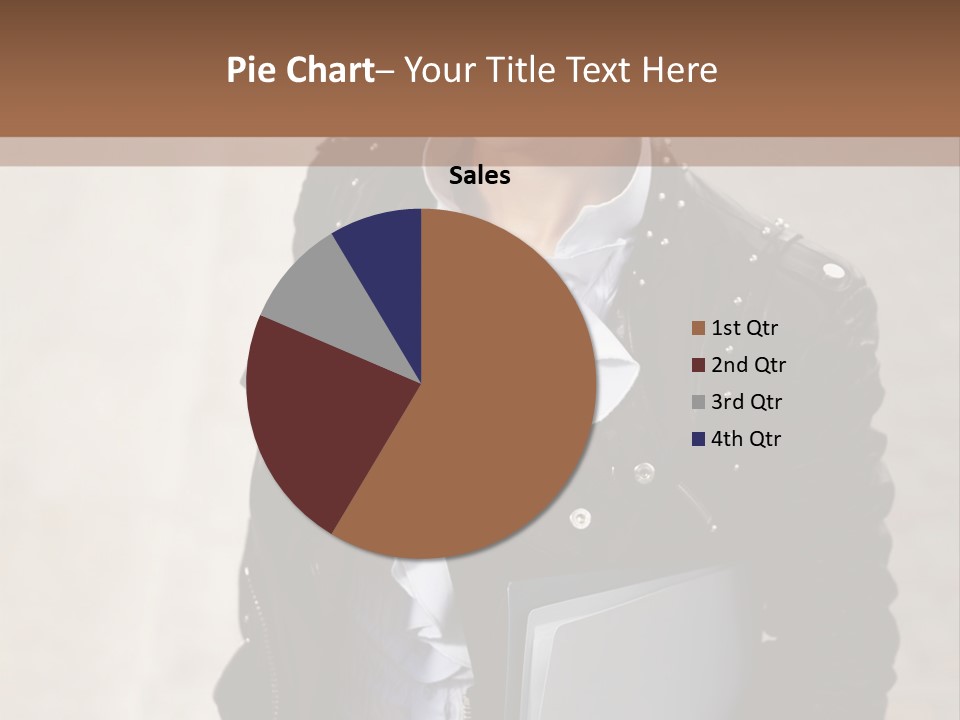 A Woman Is Holding A Folder And Smiling PowerPoint Template