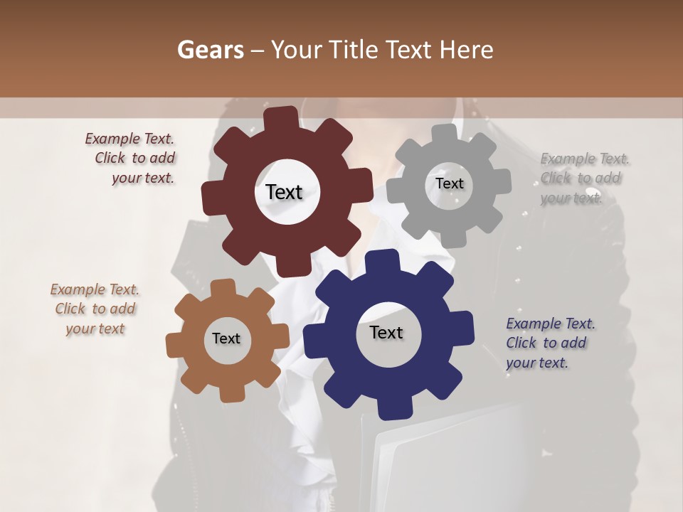 A Woman Is Holding A Folder And Smiling PowerPoint Template