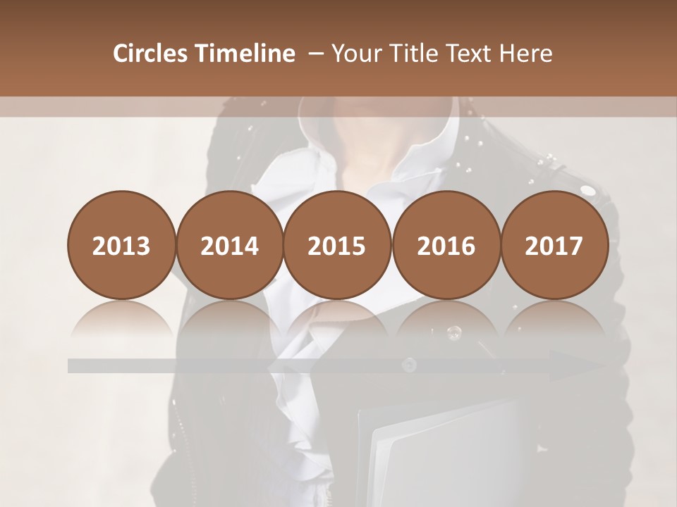 A Woman Is Holding A Folder And Smiling PowerPoint Template