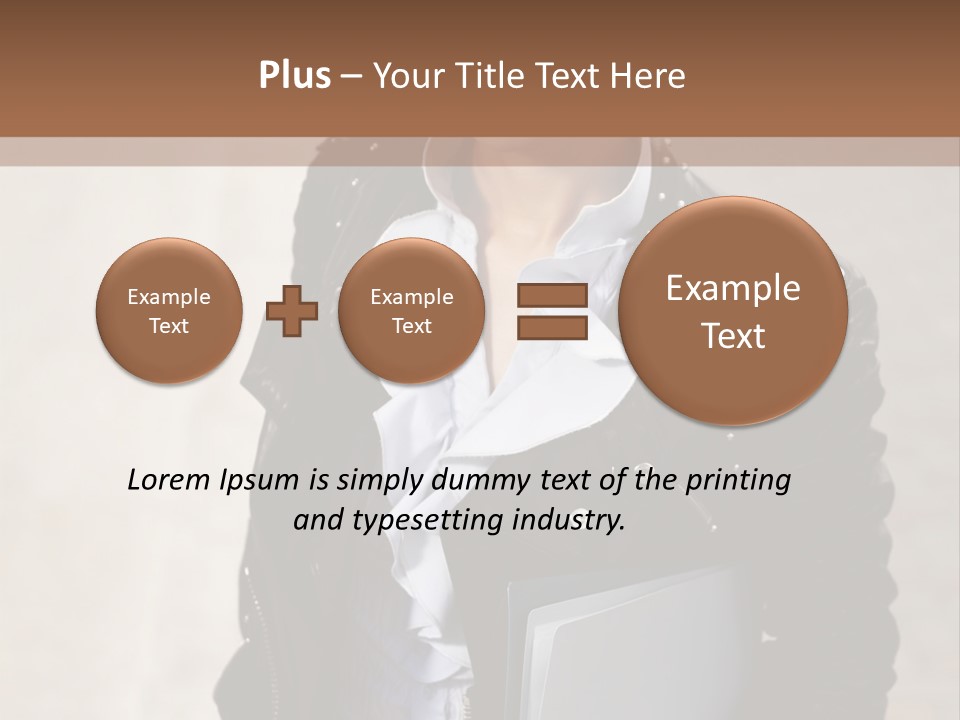 A Woman Is Holding A Folder And Smiling PowerPoint Template