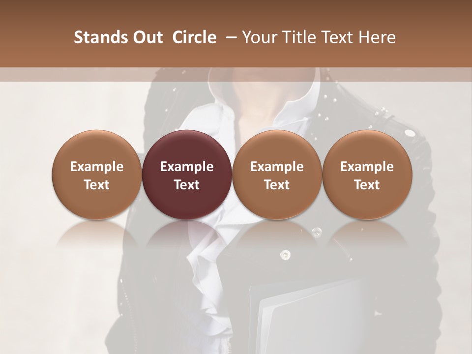 A Woman Is Holding A Folder And Smiling PowerPoint Template