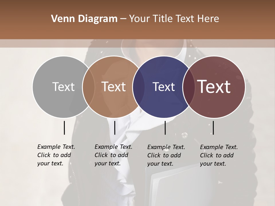 A Woman Is Holding A Folder And Smiling PowerPoint Template