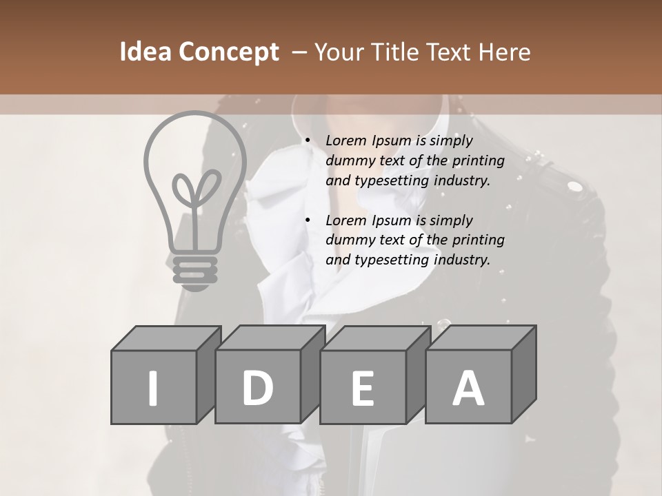 A Woman Is Holding A Folder And Smiling PowerPoint Template