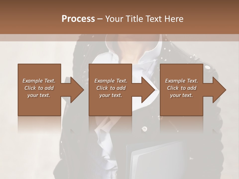 A Woman Is Holding A Folder And Smiling PowerPoint Template