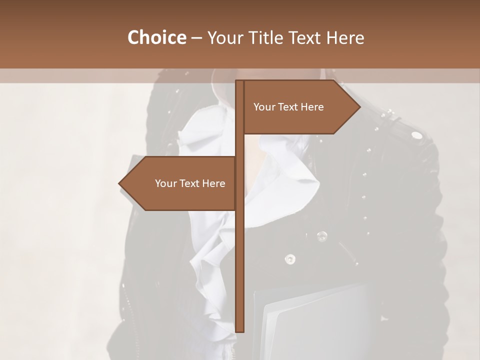 A Woman Is Holding A Folder And Smiling PowerPoint Template