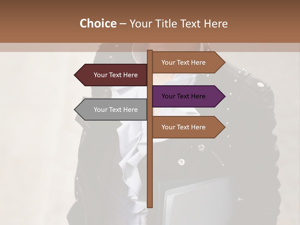 A Woman Is Holding A Folder And Smiling PowerPoint Template