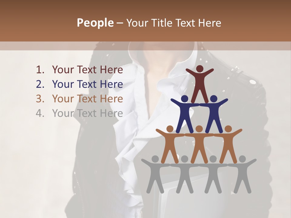 A Woman Is Holding A Folder And Smiling PowerPoint Template