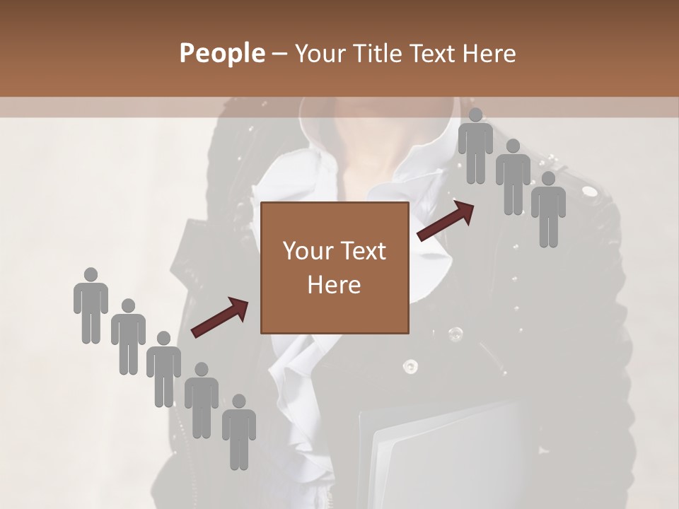 A Woman Is Holding A Folder And Smiling PowerPoint Template