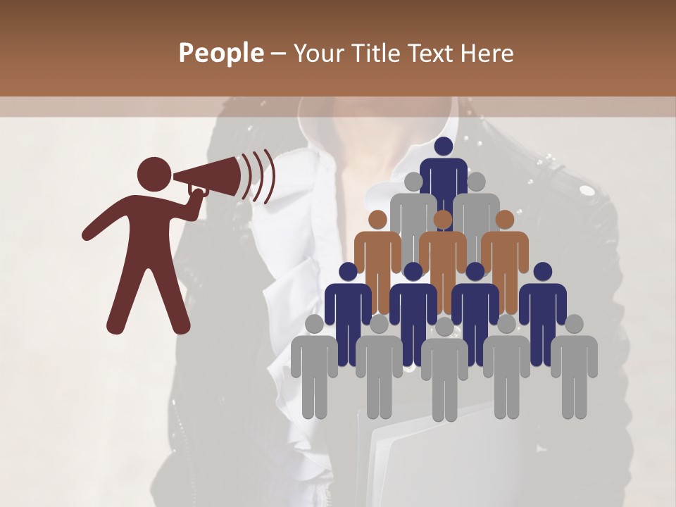 A Woman Is Holding A Folder And Smiling PowerPoint Template