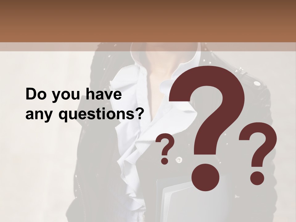 A Woman Is Holding A Folder And Smiling PowerPoint Template