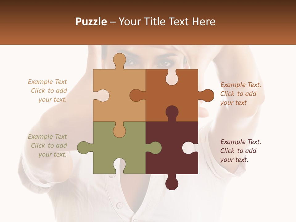 A Woman Holding Her Hands Up To Her Face PowerPoint Template