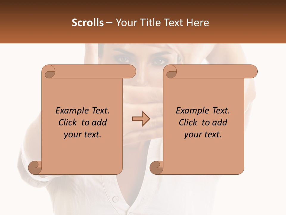 A Woman Holding Her Hands Up To Her Face PowerPoint Template
