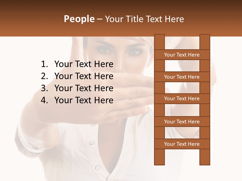 A Woman Holding Her Hands Up To Her Face PowerPoint Template