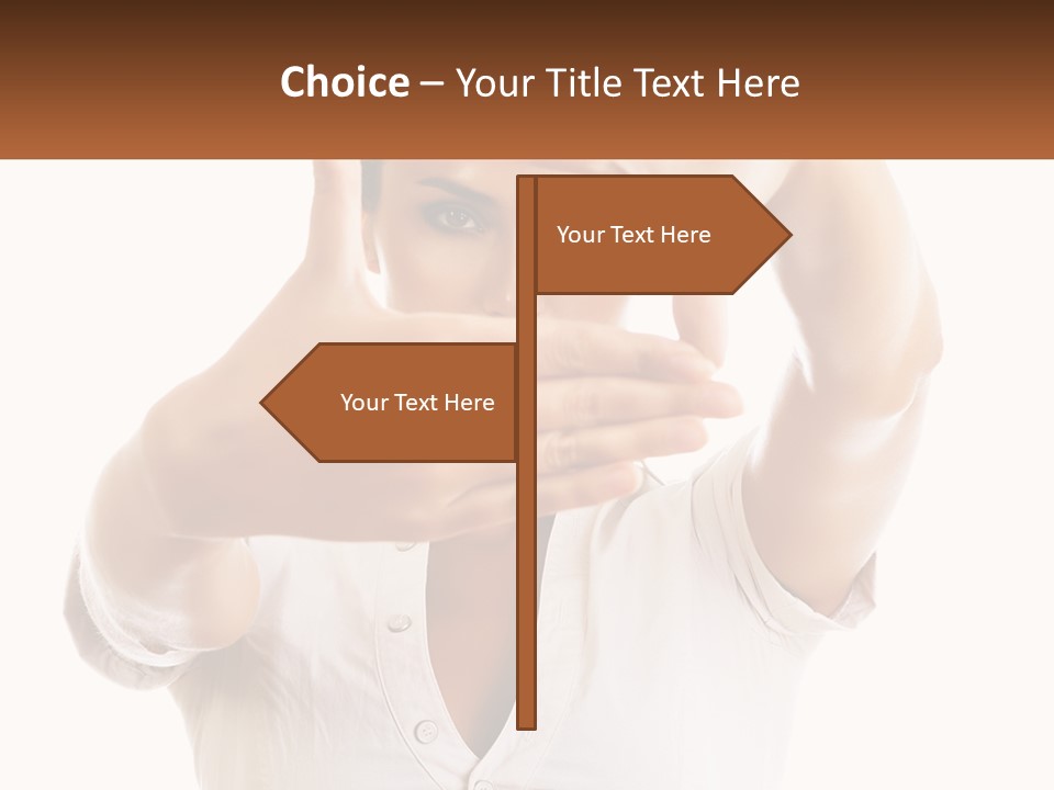 A Woman Holding Her Hands Up To Her Face PowerPoint Template