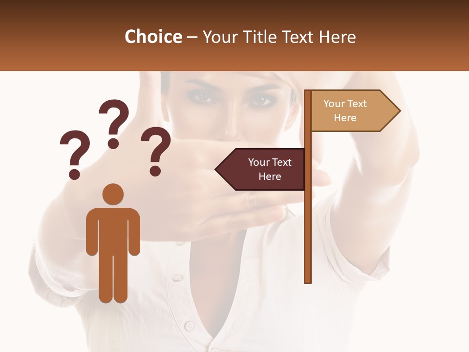 A Woman Holding Her Hands Up To Her Face PowerPoint Template
