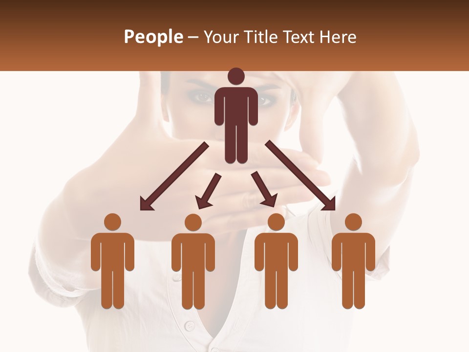 A Woman Holding Her Hands Up To Her Face PowerPoint Template