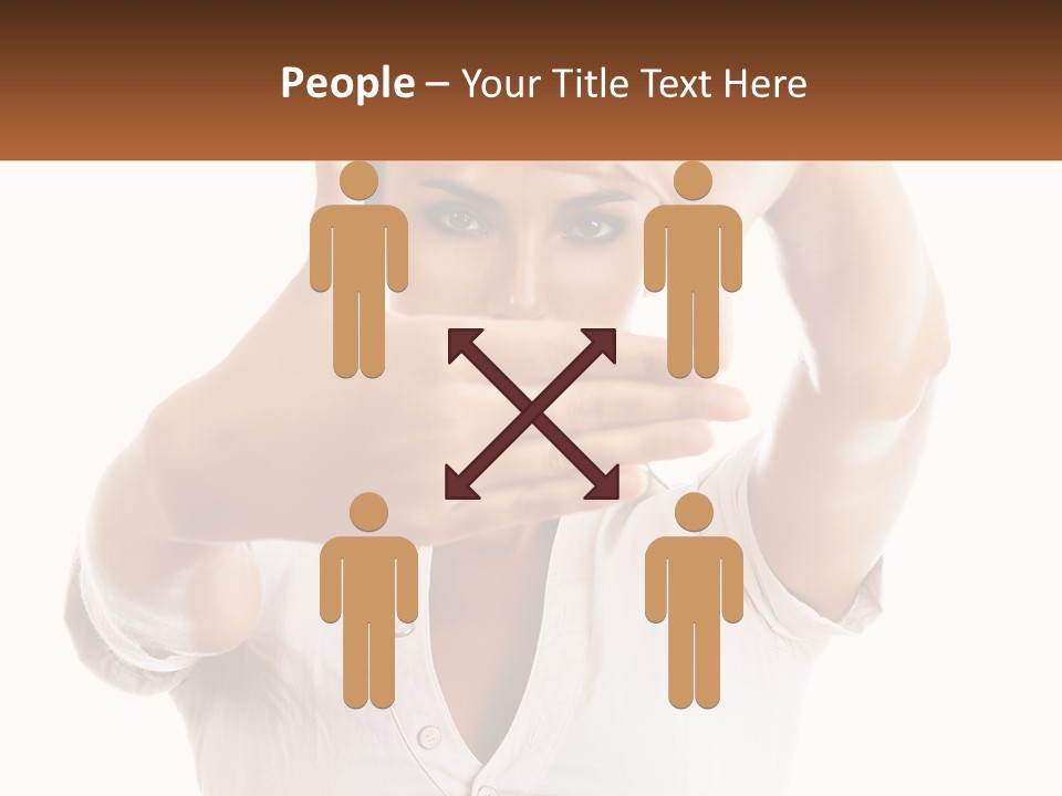 A Woman Holding Her Hands Up To Her Face PowerPoint Template