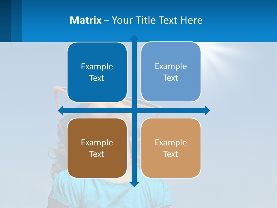 A Woman Wearing Sunglasses Is Looking Up At The Sun PowerPoint Template